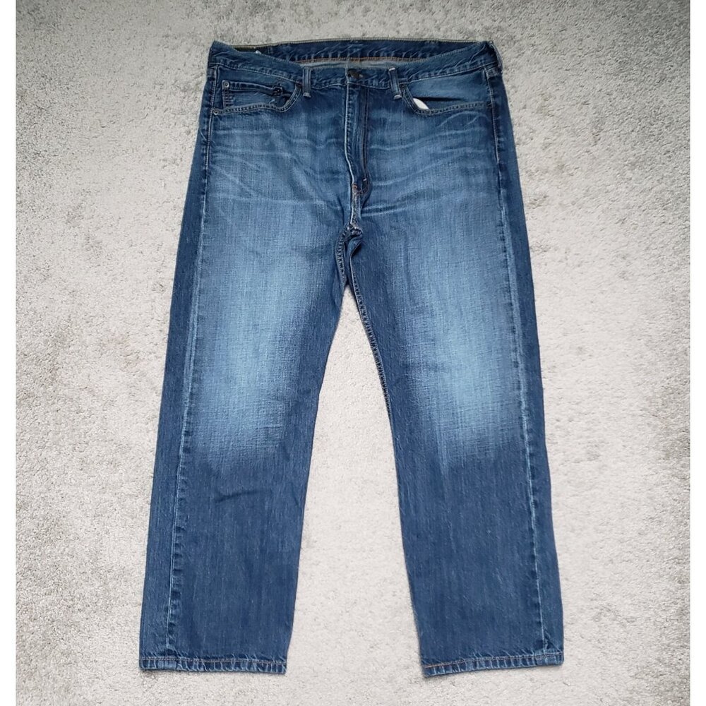 Levi's 505 Men's Size 38x30 Straight Leg Mid Rise 5 Pocket Blue Denim Jeans
